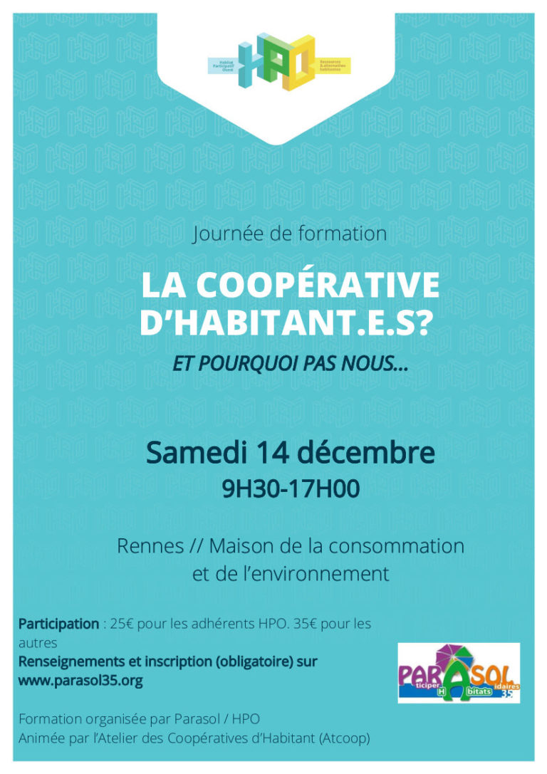 Formation sur les coopératives d’habitants le 14 décembre